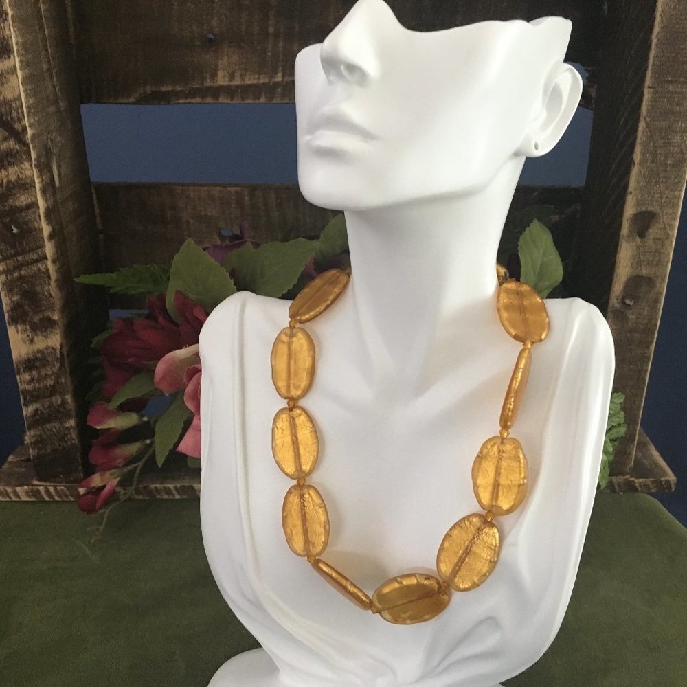 Venetian Glass Gold Tone Necklace